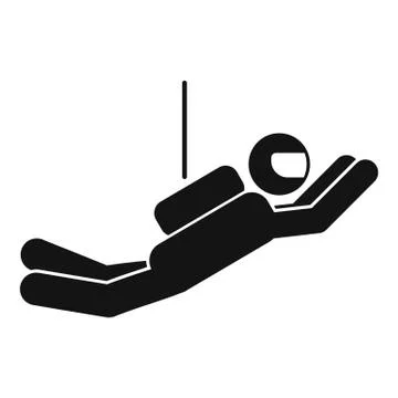 Flying skydiver icon, simple style Ilustración de archivo