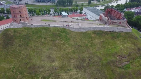 Flying off from small castle on the hill Видео 77143691