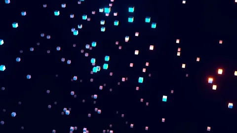 Flying small colorful abstract cube. Big data, connection background. Stock Footage 121526455