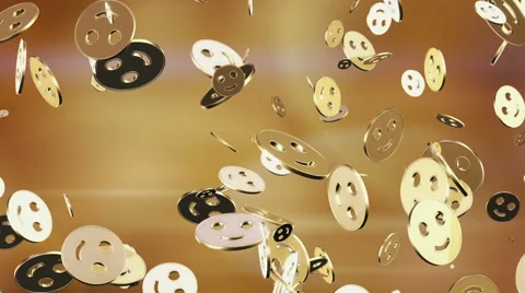 Flying smile icons. Looping. Alpha channel is included. Stock Footage 50417479