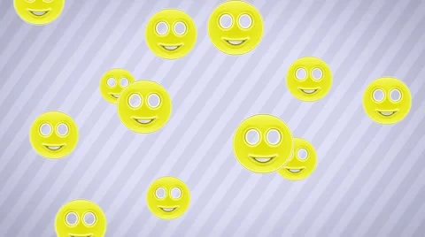 Flying smile icons. Looping. Alpha channel is included. Video stock 51055296