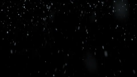 Flying snow on a black background. 4K animated graphics. Snowfall overlay, wi Stock Footage 326779934
