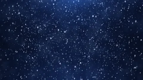Flying snow on a blue background. 4K motion graphics. snowfall overlay Stock Footage 291135577