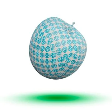 Flying Snowflakes Pattern Apple. Stock Illustration