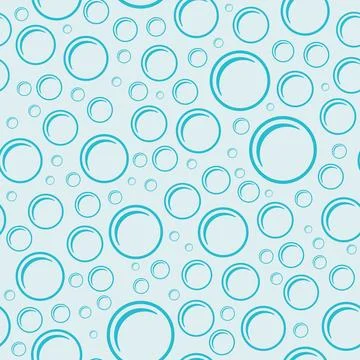 Flying soap bubbles seamless pattern. Repeated cartoon sparkling water shampoo 스톡 일러스트