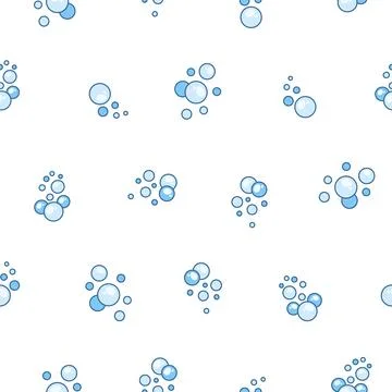 Flying soap bubbles shapes. Seamless pattern. イラスト素材