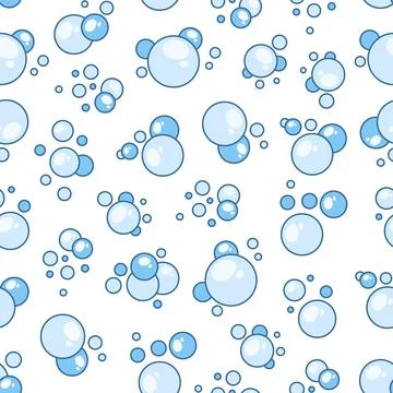 Flying soap bubbles shapes. Seamless pattern. 스톡 일러스트