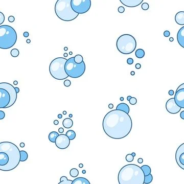 Flying soap bubbles shapes. Seamless pattern. Stockillustratie
