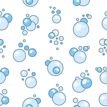 Flying soap bubbles shapes. Seamless pattern. Stockillustratie