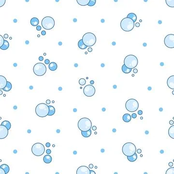 Flying soap bubbles shapes. Seamless pattern. イラスト素材