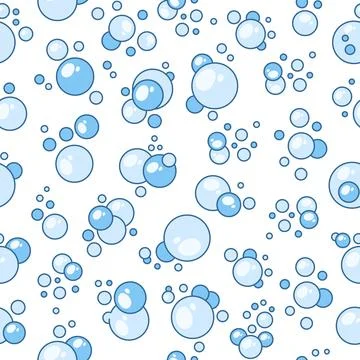 Flying soap bubbles shapes. Seamless pattern. イラスト素材