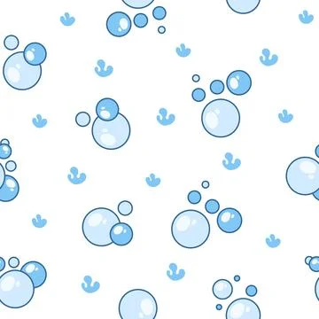 Flying soap bubbles shapes. Seamless pattern. イラスト素材