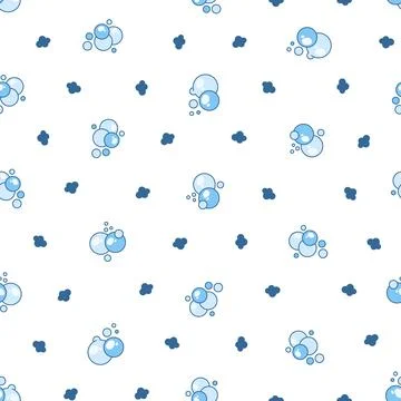 Flying soap bubbles shapes. Seamless pattern. Stock Illustration