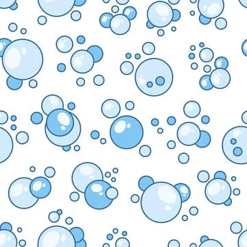 Flying soap bubbles shapes. Seamless pattern. Stockillustratie