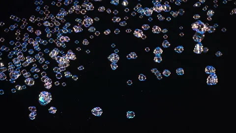 The flying soap bubbles. slow motion Video stock 163321325