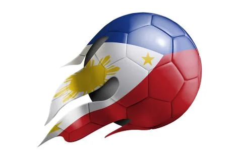 Flying Soccer Ball with Philippines Flag Stock Photos