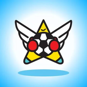 Flying soccer player Stock Illustration