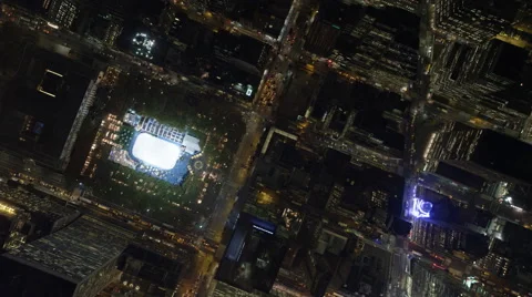 Flying southeast across Times Square and Rockefeller Center in Midtown Manhattan Stock Footage 59527068