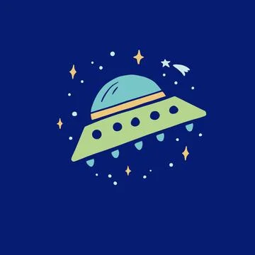 Flying to Space alien UFO Stock Illustration