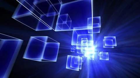 Flying in space cubes Stock Footage 54626340