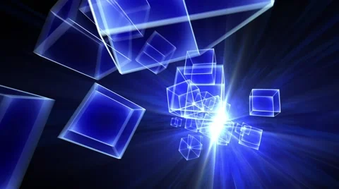 Flying in space cubes Stock Footage 54626354