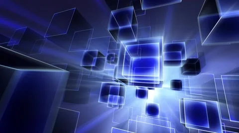 Flying in space cubes Stock Footage 54626363