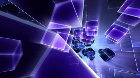 Flying in space cubes Stock Footage 54626385