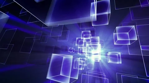 Flying in space cubes Stock Footage 54626403