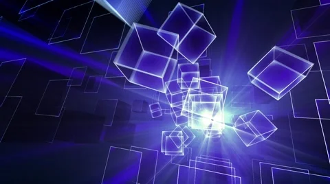 Flying in space cubes Stock Footage 54626404