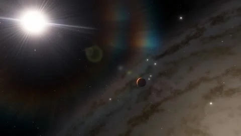 Flying in space Stock Footage 145976299