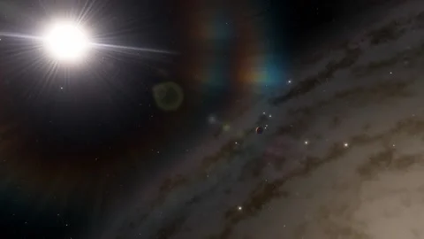 Flying in space Video stock 145976390