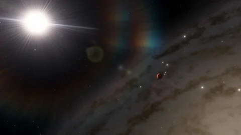 Flying in space Stock Footage 145976399