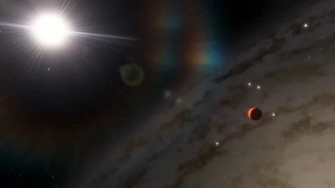 Flying in space Video stock 145976423