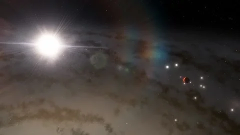 Flying in space Stock Footage 145976779