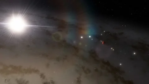 Flying in space Video stock 145976784