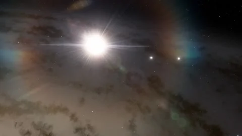 Flying in space Stock Footage 145976828