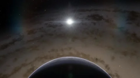 Flying in space Stock Footage 145977247