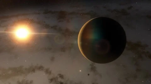 Flying in space Stock Footage 145977778