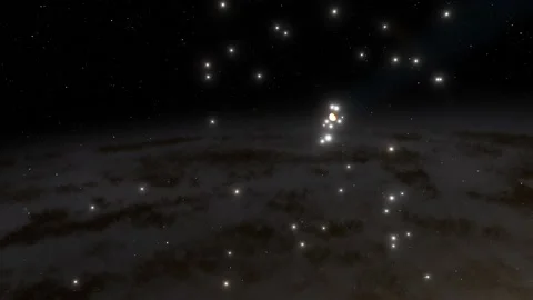 Flying in space Stock Footage 145977779