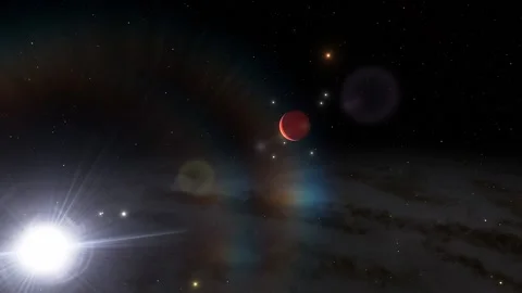 Flying in space Stock Footage 145977914