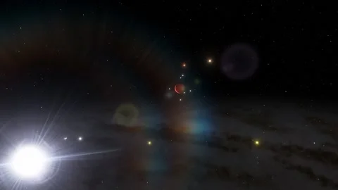 Flying in space Stock Footage 145977923