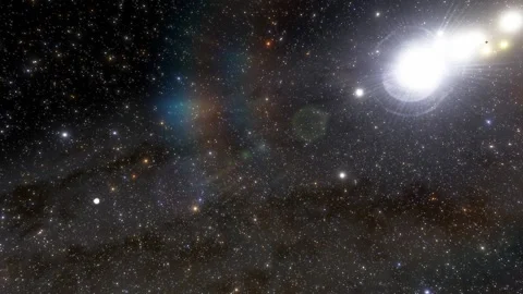 Flying in space Stock Footage 145978051