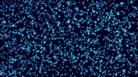 Flying in space glowing blue dots Video stock 110562421