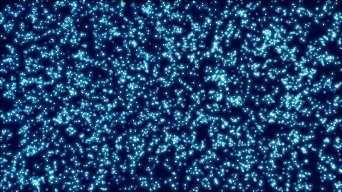Flying in space glowing blurred blue dots Stock Footage 110562440
