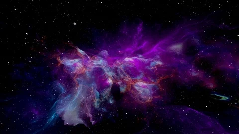 Flying in to Space Nebula Background Stock Footage 124794042