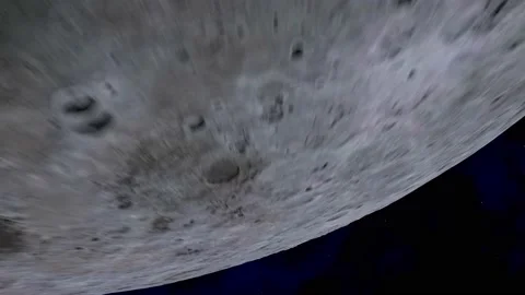 Flying in Space Over The Moon To The Earth Stock Footage 215834593