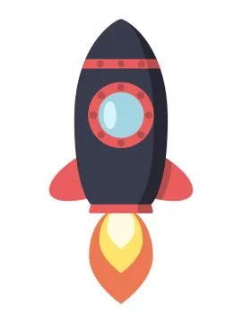 Flying space rocket Stock Illustration