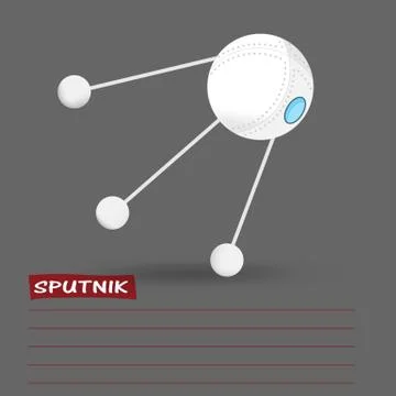 Flying space sputnik - vector image Stock Illustration