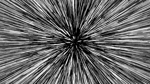 Flying in space, then entering hyperspace. Hyperspace jump through the stars Stock Footage 251802916