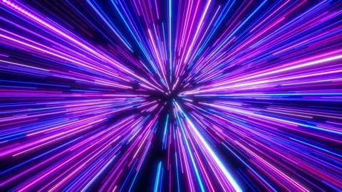 Flying in space, then entering hyperspace. Hyperspace jump through the stars 動画素材 263972716